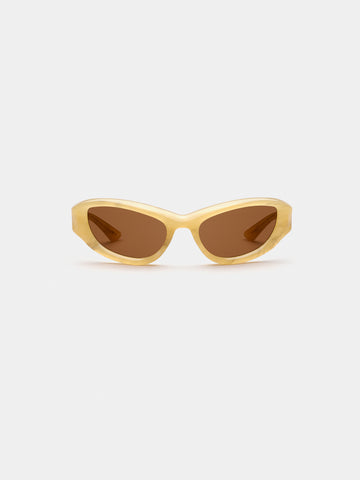 ORIJIN in Amber yellow cat-eye sunglasses, front view
