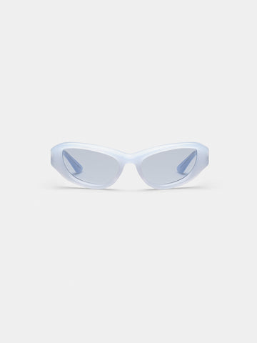 ORIJIN in Icicle light blue cat-eye sunglasses, front view